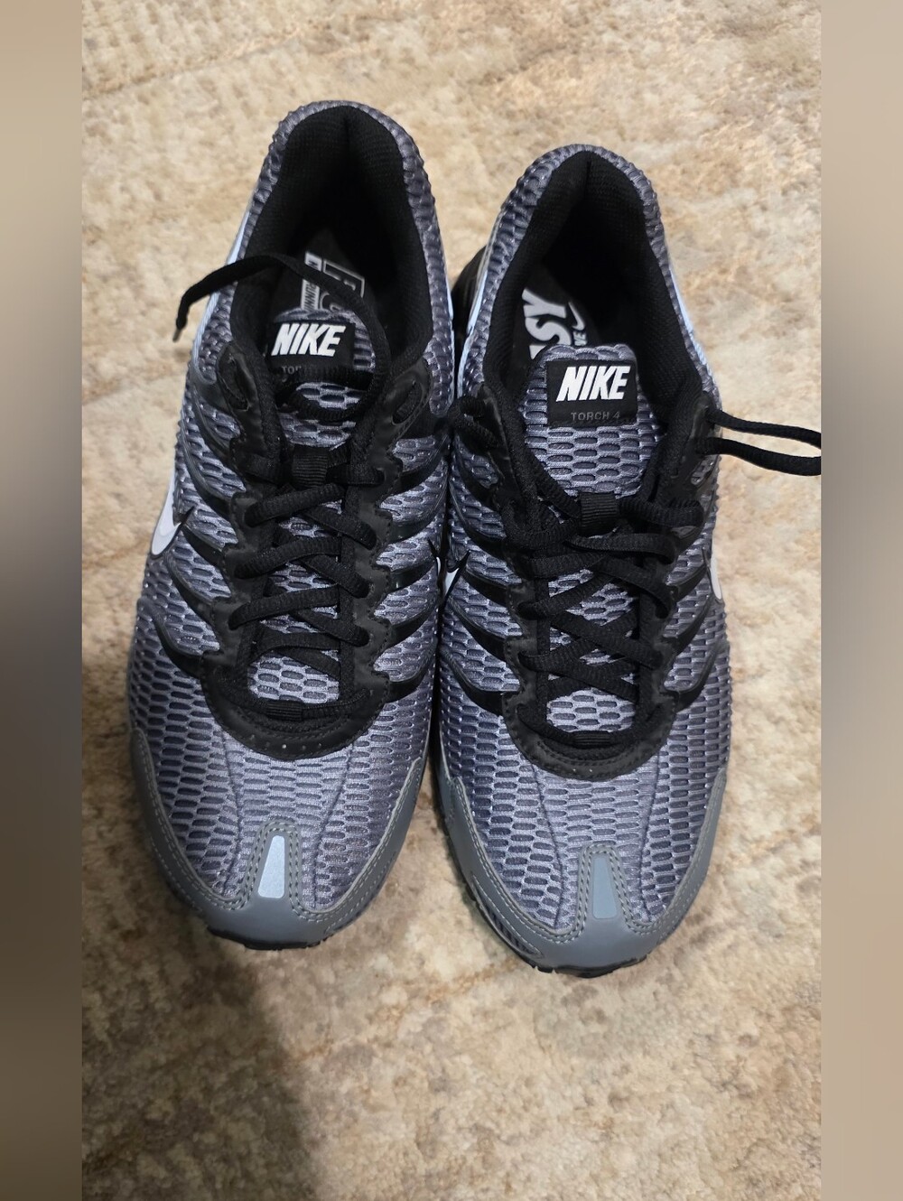 Nike Men’s Gray and Black Torch Running Shoes